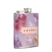 Gepersonaliseerd Kleurrijk Gummy Beer Patroon Heupfles (Rechts)