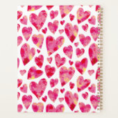 Gepersonaliseerd kleurrijk liefdeshartspatroon planner (Achterkant)