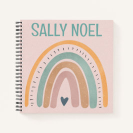 Gepersonaliseerd kleurrijk regenboog notitieboek