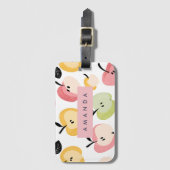 Gepersonaliseerd kleurrijk Schattige appelpatroon Bagagelabel (Voorkant (verticaal))