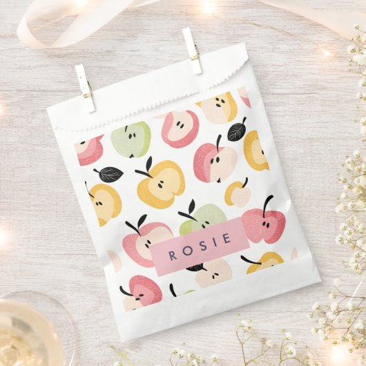 Gepersonaliseerd kleurrijk Schattige appelpatroon Bedankzakje (Geknipt)
