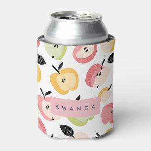 Gepersonaliseerd kleurrijk Schattige appelpatroon Blikjeskoeler