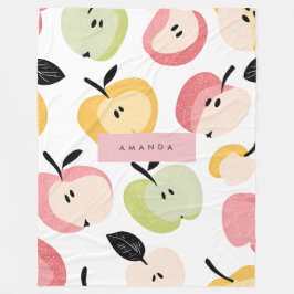 Gepersonaliseerd kleurrijk Schattige appelpatroon Fleece Deken
