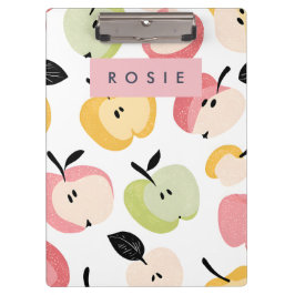 Gepersonaliseerd kleurrijk Schattige appelpatroon Klembord