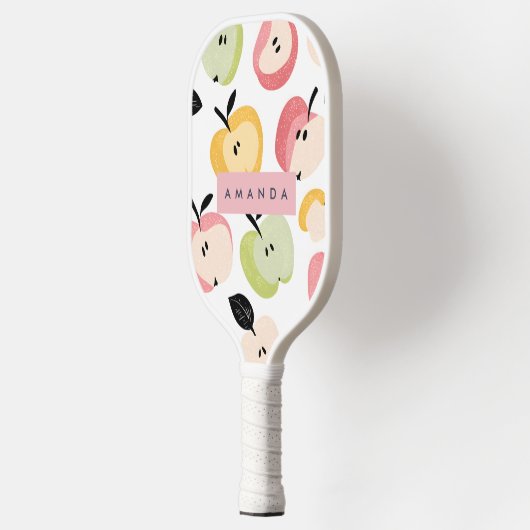 Gepersonaliseerd kleurrijk Schattige appelpatroon Pickleball Paddle (Links)