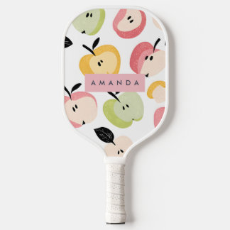 Gepersonaliseerd kleurrijk Schattige appelpatroon Pickleball Paddle