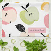 Gepersonaliseerd kleurrijk Schattige appelpatroon Theedoek (Gevouwen)