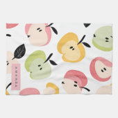 Gepersonaliseerd kleurrijk Schattige appelpatroon Theedoek (Horizontaal)