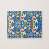 Gepersonaliseerd kleurrijke fruitige bloemen legpuzzel (Horizontaal)