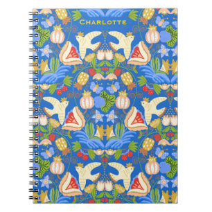 Gepersonaliseerd kleurrijke fruitige bloemen notitieboek