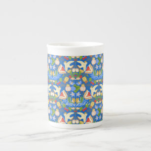 Gepersonaliseerd kleurrijke fruitige bloemen porselein kop