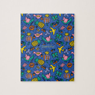 Gepersonaliseerd kleurrijke fruitige zomer legpuzzel
