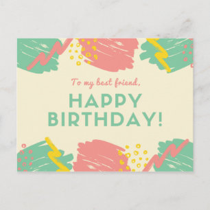 Gepersonaliseerd - Kleurrijke penseelstreken Briefkaart