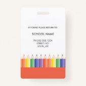 Gepersonaliseerd kleurrijke School Teacher ID badg Badge (Achterkant)