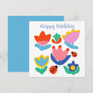 Gepersonaliseerd kleurrijke tulpen met lieveheersb