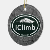 Gepersonaliseerd klimmen iKlib Colorado Mountain Keramisch Ornament (Links)