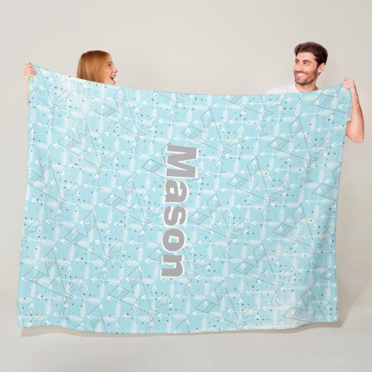 Gepersonaliseerd knul Room Modern Teepee Arrow Pat Fleece Deken (In situ)