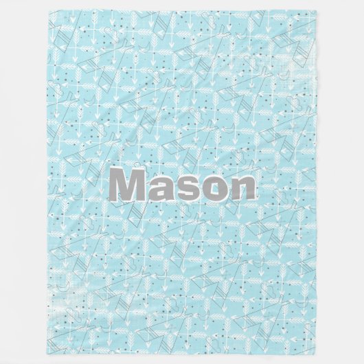 Gepersonaliseerd knul Room Modern Teepee Arrow Pat Fleece Deken (Voorkant)