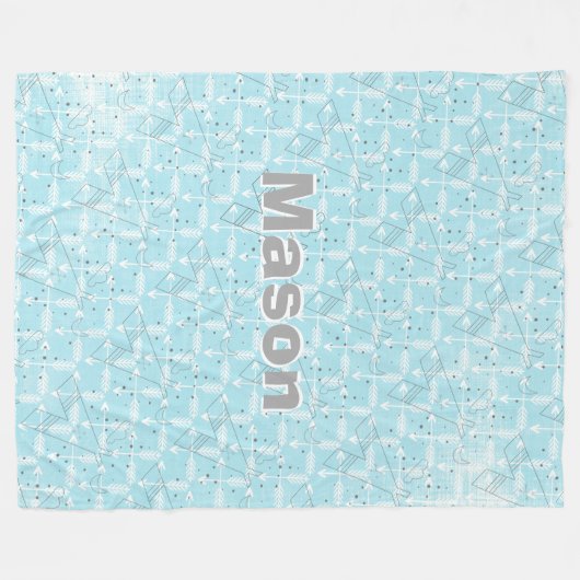 Gepersonaliseerd knul Room Modern Teepee Arrow Pat Fleece Deken (Voorkant (Horizontaal))