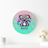 Gepersonaliseerd Koala Beer en regenboog Grote Klok (Huis)