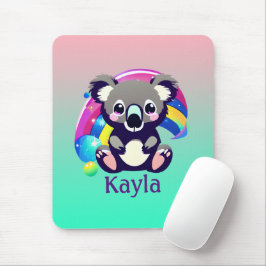Gepersonaliseerd Koala Beer en regenboog Muismat
