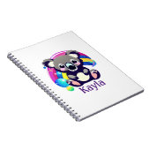 Gepersonaliseerd Koala Beer en regenboog Notitieboek (Rechterzijde)