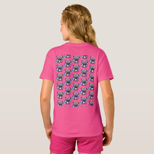 Gepersonaliseerd Koala Beer en regenboog T-shirt (Achterkant volledig)