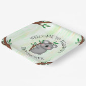 Gepersonaliseerd Koala Beer met respect Baby showe Papieren Bordje (Gebogen)