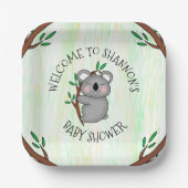 Gepersonaliseerd Koala Beer met respect Baby showe Papieren Bordje (Voorkant)