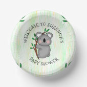 Gepersonaliseerd Koala Beer met respect Baby showe Papieren Kommen (Voorkant)