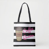 Gepersonaliseerd koffie koningin striped Tas (Voorkant)