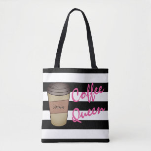 Gepersonaliseerd koffie koningin striped Tas