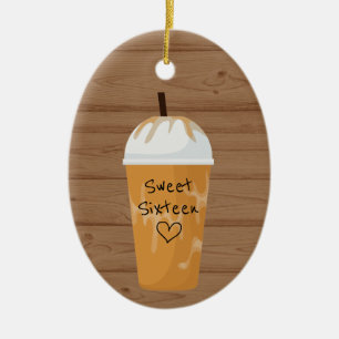Gepersonaliseerd koffie Sweet Sixteen kerstmis Keramisch Ornament