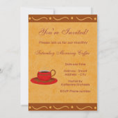 Gepersonaliseerd koffieevenementen met rood en bru kaart (Achterkant)