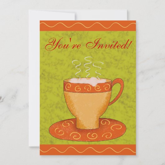 Gepersonaliseerd koffieevenementen voor groene en  kaart (Voorkant)