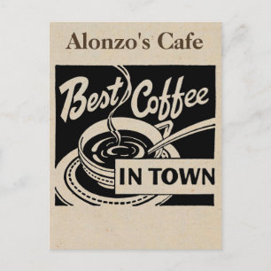 Gepersonaliseerd Koffiewinkel - Latte Briefkaart