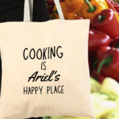 Gepersonaliseerd koken Happy Place Cook Foodie Gif Tote Bag