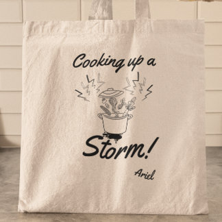 Gepersonaliseerd koken omhoog een Storm grappige f Tote Bag
