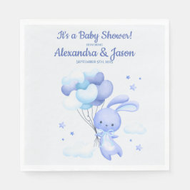 Gepersonaliseerd konijnenbos Baby shower Servet