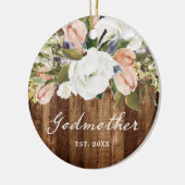 Gepersonaliseerd konijnenland Woodgrain kerst Keramisch Ornament (Links)