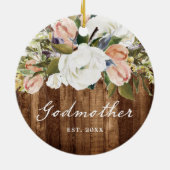 Gepersonaliseerd konijnenland Woodgrain kerst Keramisch Ornament (Achterkant)