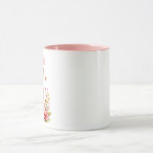 Gepersonaliseerd konijntje in roze bloemen mok (Midden)