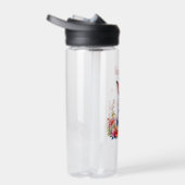 Gepersonaliseerd konijntje in roze bloemen waterfles (Rechts)