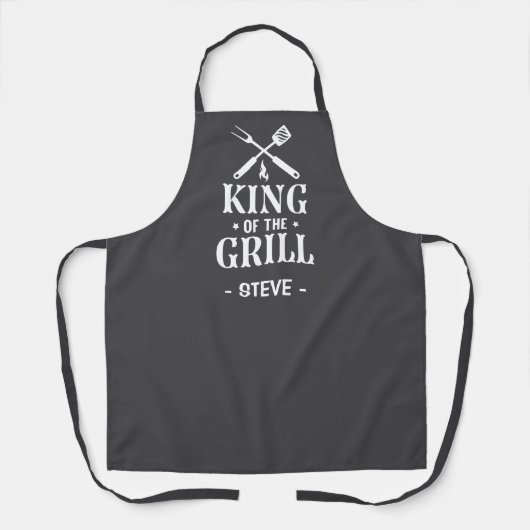 Gepersonaliseerd 'Koning van de Grill' overhemd vo Schort (Voorkant)