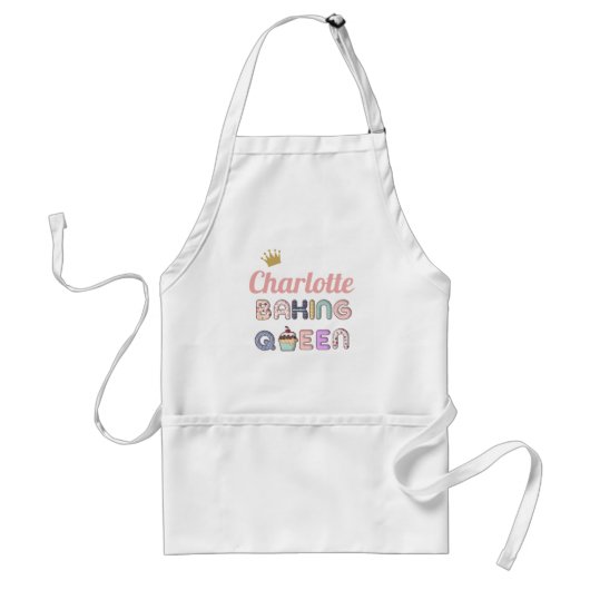 Gepersonaliseerd koningin Adult Apron Standaard Schort (Voorkant)