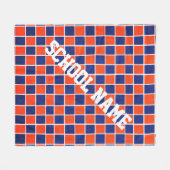 Gepersonaliseerd koninklijk blauw en Oranje gebran Fleece Deken (Voorkant (Horizontaal))