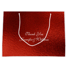 Gepersonaliseerd koninklijk huwelijk rood metaalgl groot cadeauzakje