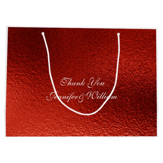 Gepersonaliseerd koninklijk huwelijk rood metaalgl groot cadeauzakje (Achterkant)