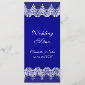 Gepersonaliseerd koninklijk kobalt-weddenschap menu (Voorkant)
