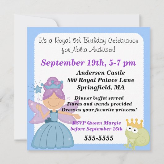 Gepersonaliseerd koninklijke viering van de verjaa kaart (Achterkant)